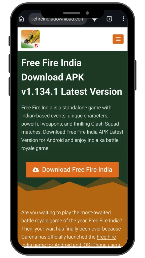 Free Fire India Mobile Mockup